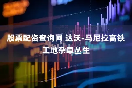 股票配资查询网 达沃-马尼拉高铁工地杂草丛生